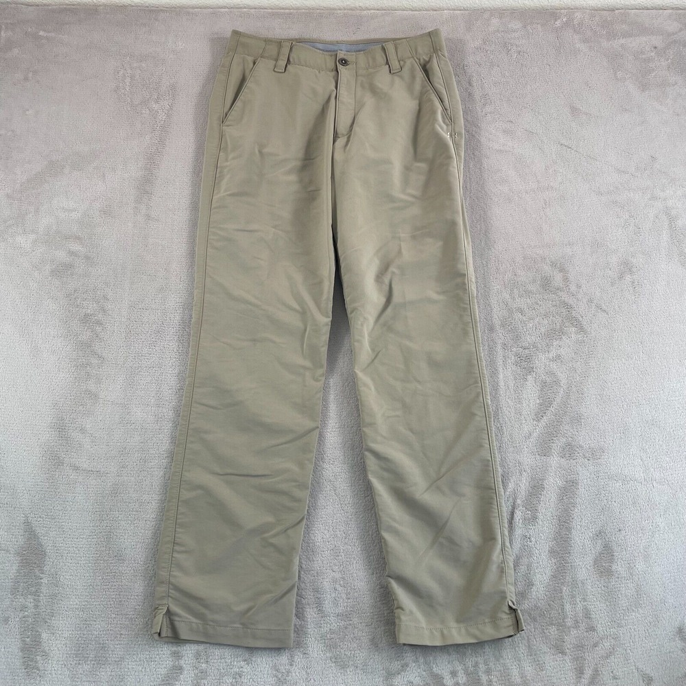 Under‎ Armour Match Play Pants Men 32x32 Khaki Beige Golf Chino Performance